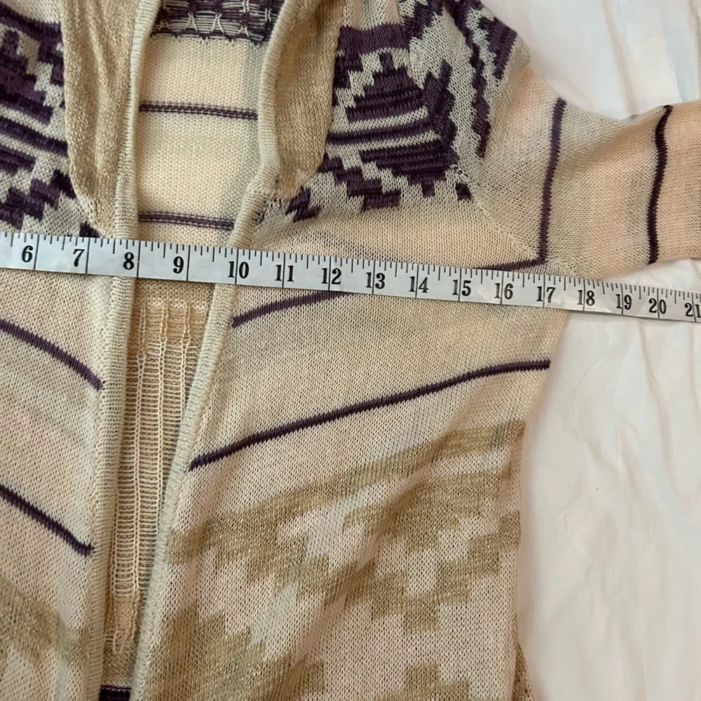 VINTAGE Y2K MUDD Long Duster Cardigan Aztec Print Hooded Sweater‎ S